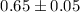Mathematical equation: $0.65 \pm 0.05$