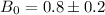 Mathematical equation: $B_0 = 0.8 \pm 0.2$