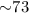 Mathematical equation: ${\sim}73$