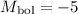 Mathematical equation: $M_{\rm bol}=-5$