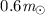 Mathematical equation: $0.6 \textit{m}_{\odot}$
