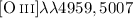 Mathematical equation: $\ensuremath{\mathrm{[\ion{O}{iii}]\lambda\lambda \mathrm{4959,5007}}}$