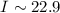 Mathematical equation: $I\sim 22.9$
