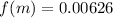 Mathematical equation: $f(m) = 0.00626$
