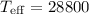 Mathematical equation: $T_{\rm eff} = 28 800$
