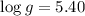 Mathematical equation: $\log g = 5.40$