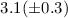 Mathematical equation: $3.1 (\pm0.3)$