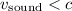 Mathematical equation: $v_{\rm sound}< c$