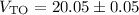 Mathematical equation: $V_{\rm TO} = 20.05 \pm 0.05$