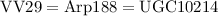 Mathematical equation: $\rm VV 29=Arp 188=UGC 10214$