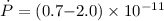 Mathematical equation: $\dot{P}=(0.7 {-} 2.0)\times 10^{-11}$