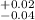 Mathematical equation: $^{+0.02}_{-0.04}$