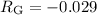 Mathematical equation: $R_{\rm G}= -0.029$