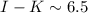 Mathematical equation: $I-K\sim 6.5$