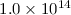 Mathematical equation: $1.0 \times 10^{14}$