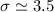 Mathematical equation: $\sigma \simeq 3.5$