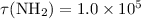 Mathematical equation: $\tau({\rm NH}_{2})=1.0\times10^{5}$