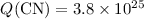 Mathematical equation: $Q({\rm CN})=3.8 \times10^{25}$