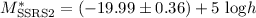 Mathematical equation: $M_{\rm SSRS2}^{*}=(-19.99\pm 0.36)+5~{\rm log}h$