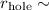 Mathematical equation: $r_{\rm hole} \sim$