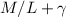Mathematical equation: $M/L+\gamma$