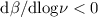 Mathematical equation: ${\rm d}\beta/{\rm d log}\nu<0$