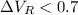 Mathematical equation: $\Delta V_R < 0.7$
