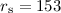 Mathematical equation: $r_{\rm s}=153$