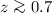 Mathematical equation: $z\ga0.7$