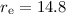 Mathematical equation: $r_{\rm e}=14.8$