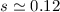 Mathematical equation: $s \simeq 0.12$