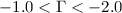 Mathematical equation: $-1.0 < \Gamma < -2.0$