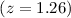 Mathematical equation: $(z = 1.26)$