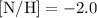 Mathematical equation: $\rm [N/H] = -2.0$