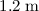Mathematical equation: $1.2\;\mathrm{m}$