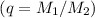 Mathematical equation: $(q=M_{1}/M_{2})$
