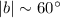 Mathematical equation: $\vert b\vert \sim 60^{\circ}$
