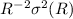 Mathematical equation: $R^{-2} \sigma^2(R)$