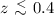 Mathematical equation: $z\, \,\lower.6ex\hbox{$\buildrel <\over \sim$}\,\, 0.4$