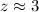 Mathematical equation: $z\approx 3$