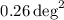 Mathematical equation: $0.26\deg^2$