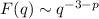 Mathematical equation: $F(q) \sim q^{-3-p}$