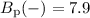 Mathematical equation: $B_{\rm p}(-) = 7.9$