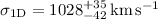 Mathematical equation: $\sigma_{\rm 1D}=1028^{+35}_{-42}\,{\rm km\,s^{-1}}$