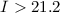 Mathematical equation: $I > 21.2$
