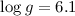 Mathematical equation: $\log g=6.1$