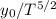 Mathematical equation: $y_0/T^{5/2}$