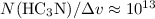 Mathematical equation: $N({\rm HC_3N})/\Delta v\approx10^{13}$