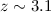 Mathematical equation: $z \sim 3.1$