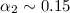Mathematical equation: $\alpha_2 \sim 0.15$